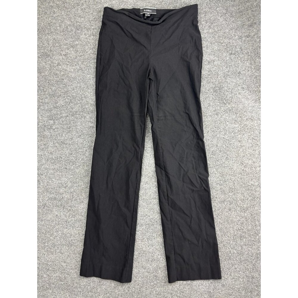 Le Chateau Pants Womens 7/8 Black Straight Leg Pull‎ On Made In Canada Stretchy